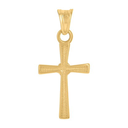 Pure 10k Yellow Gold Mens Cross Religious Polished Charm 0.9gms Classic Pendant