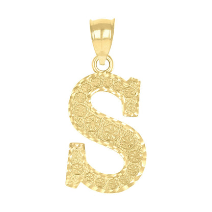 10k Yellow Gold Initial Letter "S" Pendant 2.4g Alphabet Unisex Charm