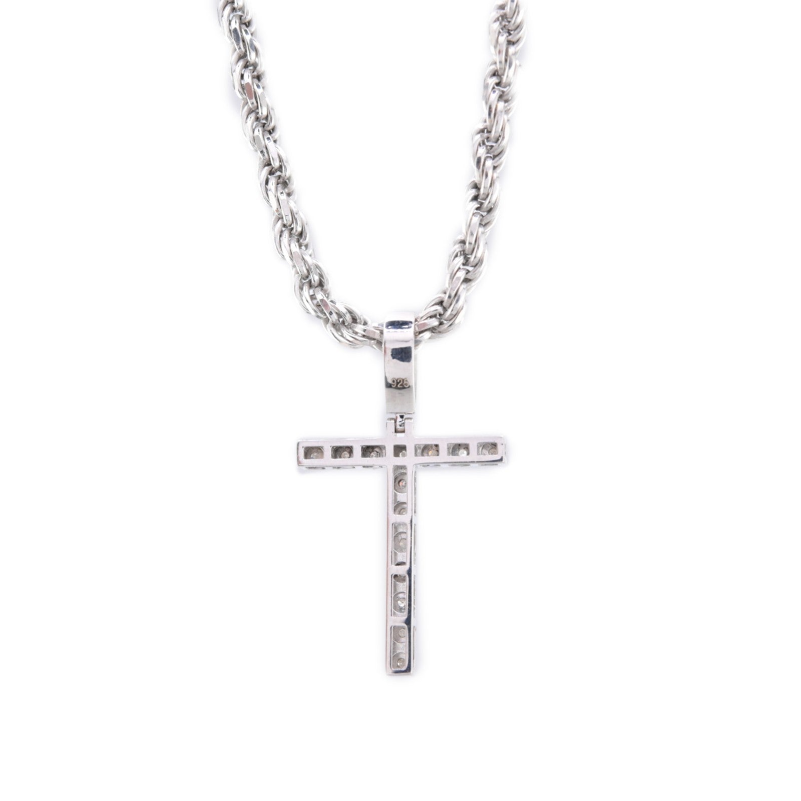 925 Silver Natural 0.15 CTW Diamond Initial Alphabet "T" Pendant 2g Unisex Charm