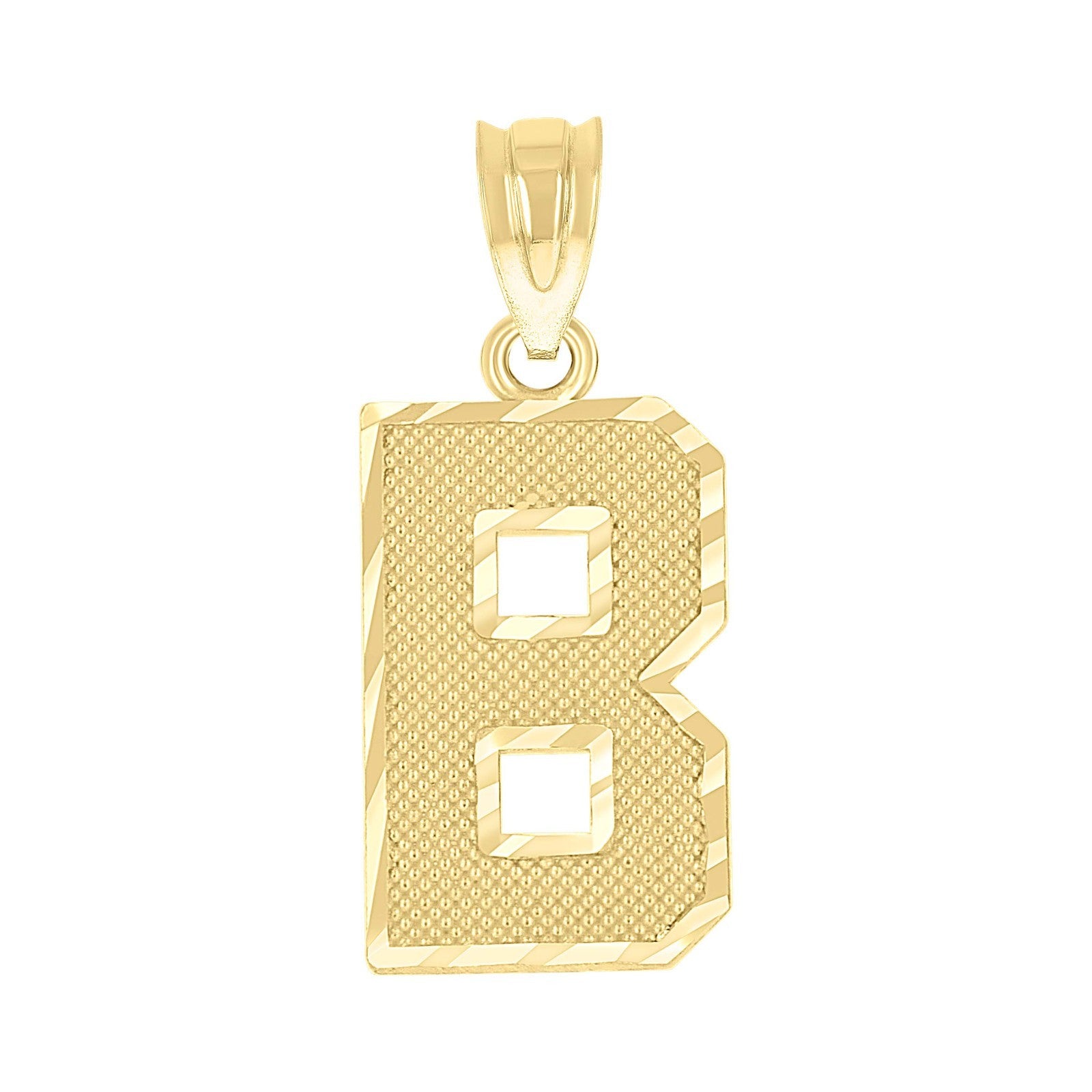 10k Yellow Gold Initial Letter "B" Pendant 1g Alphabet Unisex Charm