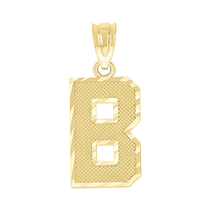 10k Yellow Gold Initial Letter "B" Pendant 1g Alphabet Unisex Charm