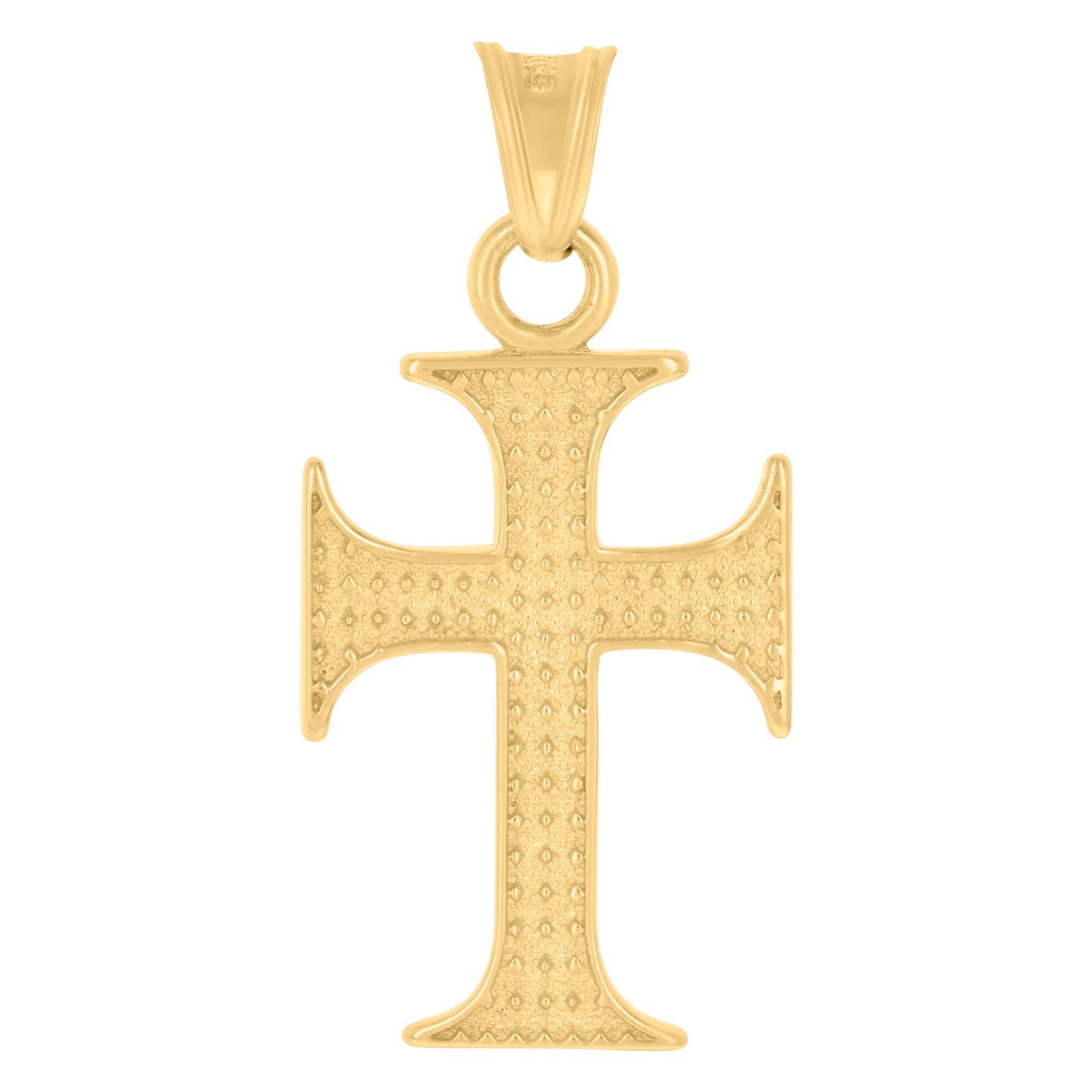 10k Yellow Gold For Mens Cross Religious Charm 1.1 grams Polished Pendant