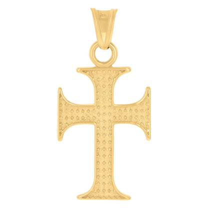 10k Yellow Gold For Mens Cross Religious Charm 1.1 grams Polished Pendant