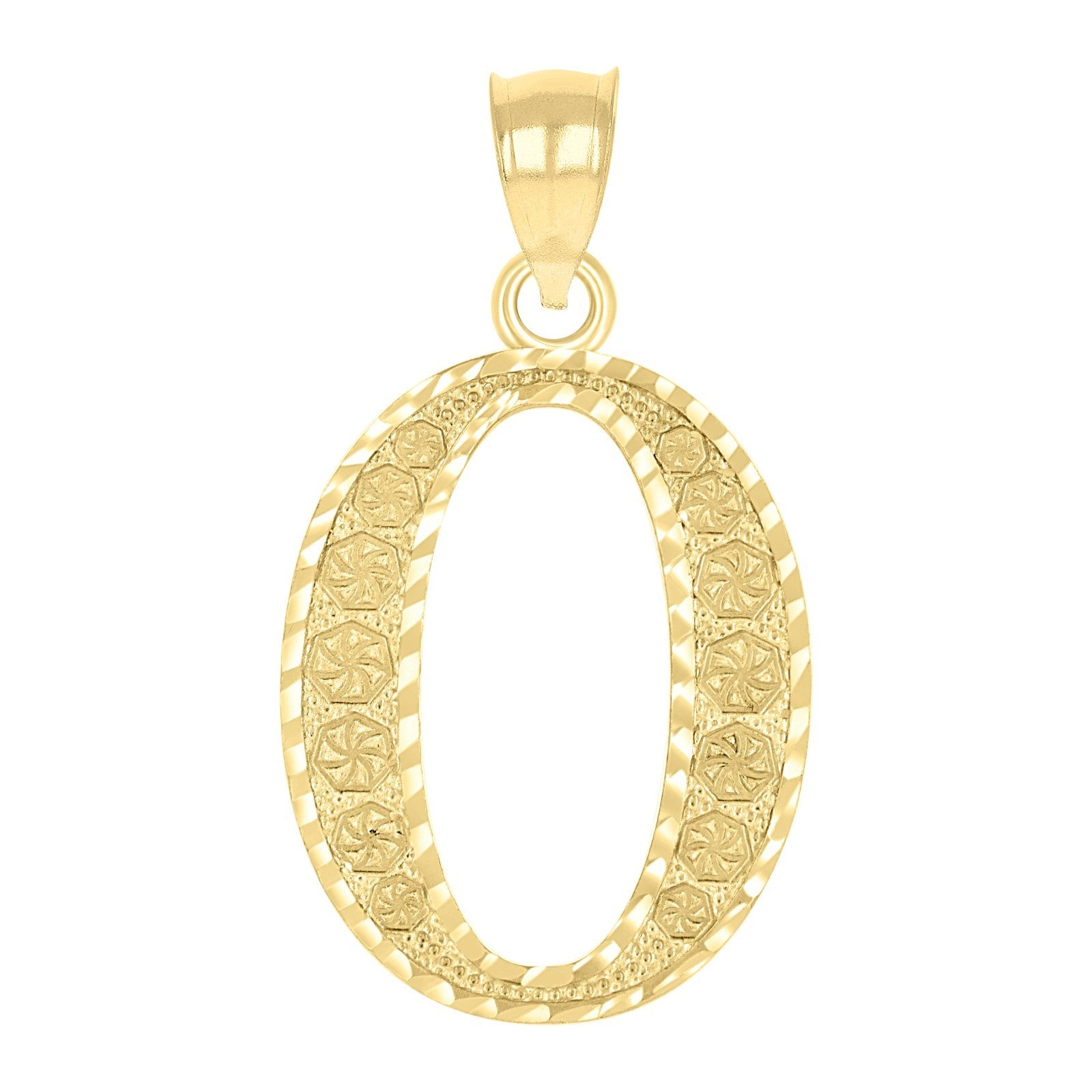 10k Yellow Gold Initial Letter "O" Pendant 2.4g Alphabet Unisex Charm