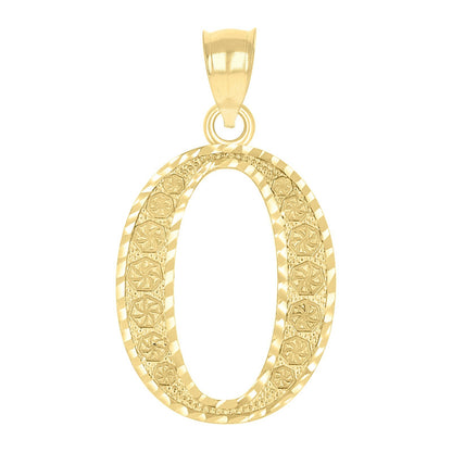 10k Yellow Gold Initial Letter "O" Pendant 2.4g Alphabet Unisex Charm