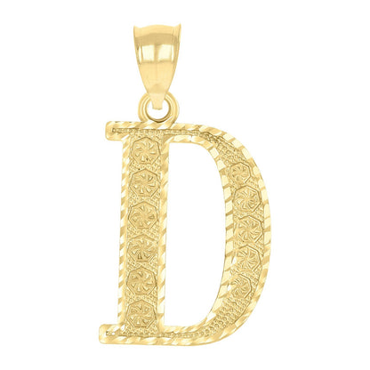 10k Yellow Gold Initial Letter "D" Pendant 2.5g Alphabet Unisex Charm