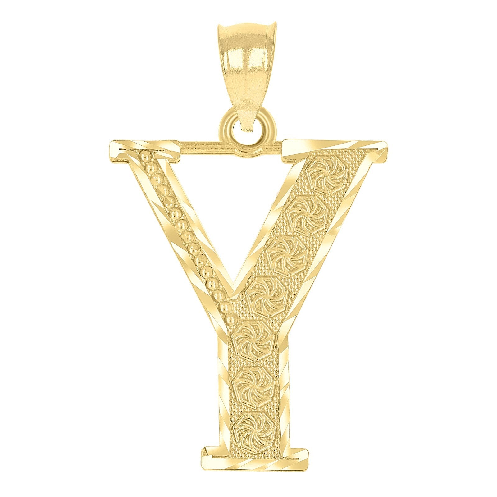 10k Yellow Gold Initial Letter "Y" Pendant 1.8g Alphabet Unisex Charm