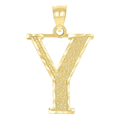 10k Yellow Gold Initial Letter "Y" Pendant 1.8g Alphabet Unisex Charm