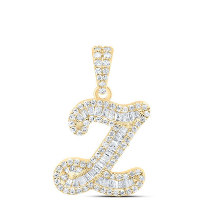 10k Yellow Gold Mens 0.39 CTW Natural Diamond Initial "Z" Charm 1.49g Pendant