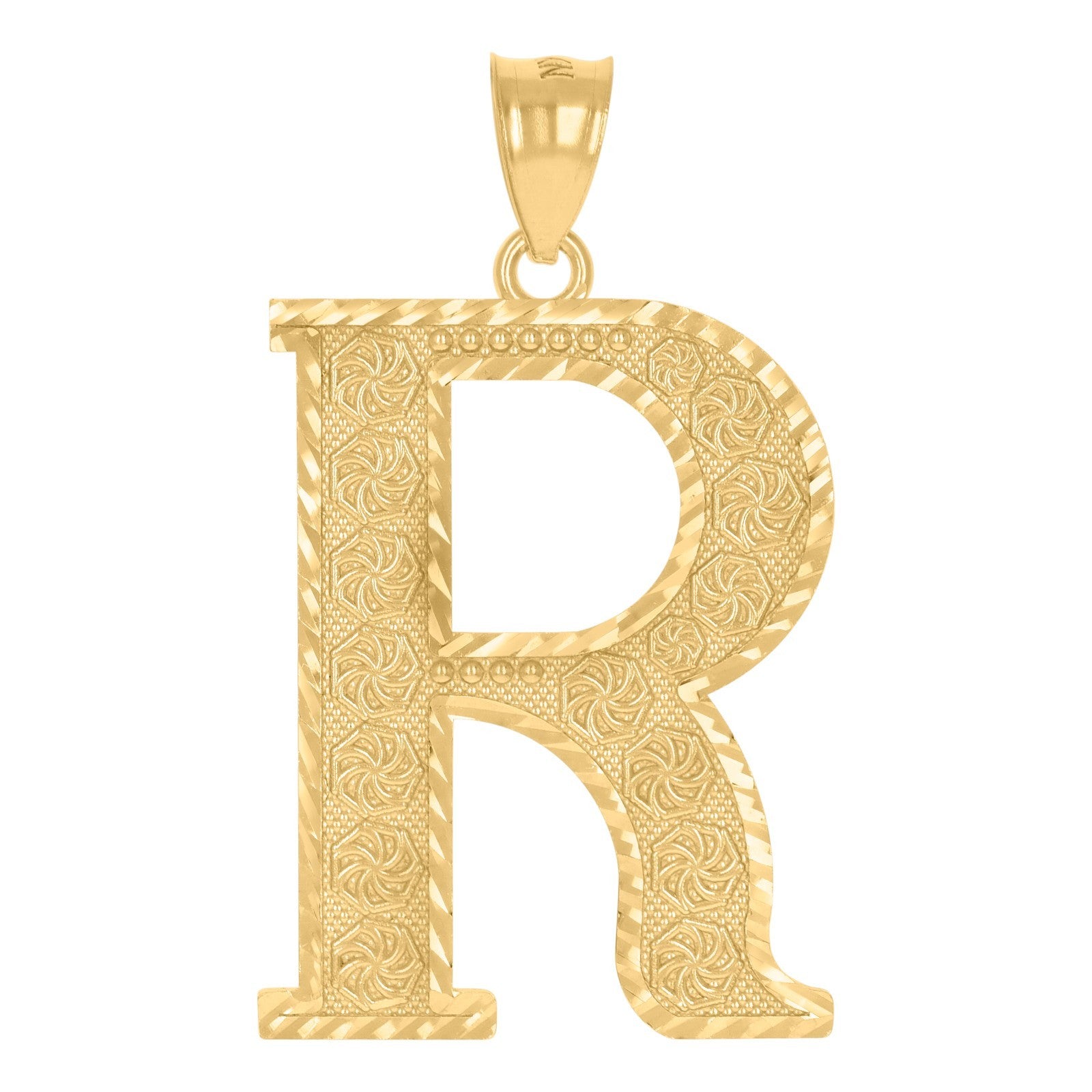 10k Yellow Gold Initial Letter "R" Pendant 3.9g Alphabet Unisex Charm