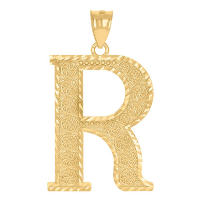 10k Yellow Gold Initial Letter "R" Pendant 3.9g Alphabet Unisex Charm