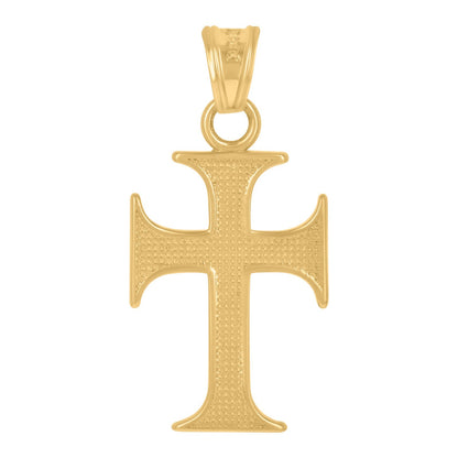 10k Yellow Gold For Mens Cross Religious Charm 1.1 grams Polished Pendant