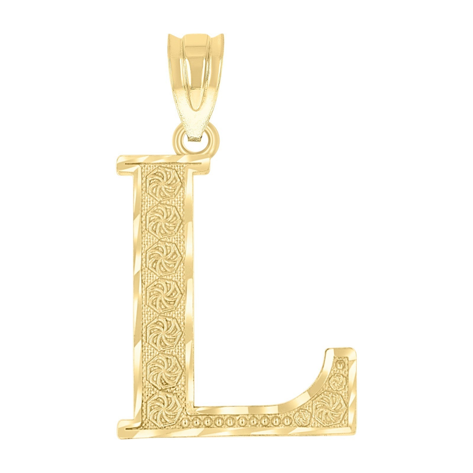 10k Yellow Gold Initial Letter "L" Pendant 1.2g Alphabet Unisex Charm