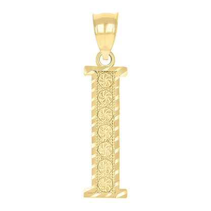 10k Yellow Gold Initial Letter "I" Pendant 1.4g Alphabet Unisex Charm