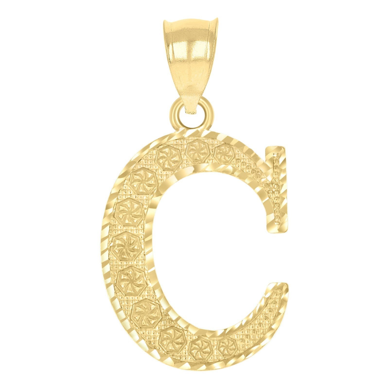 10k Yellow Gold Initial Letter "C" Pendant 2g Alphabet Unisex Charm