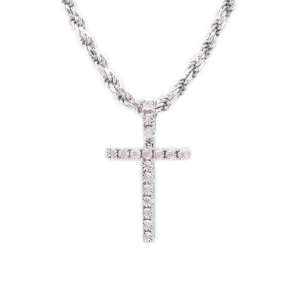 925 Silver Natural 0.15 CTW Diamond Initial Alphabet "T" Pendant 2g Unisex Charm