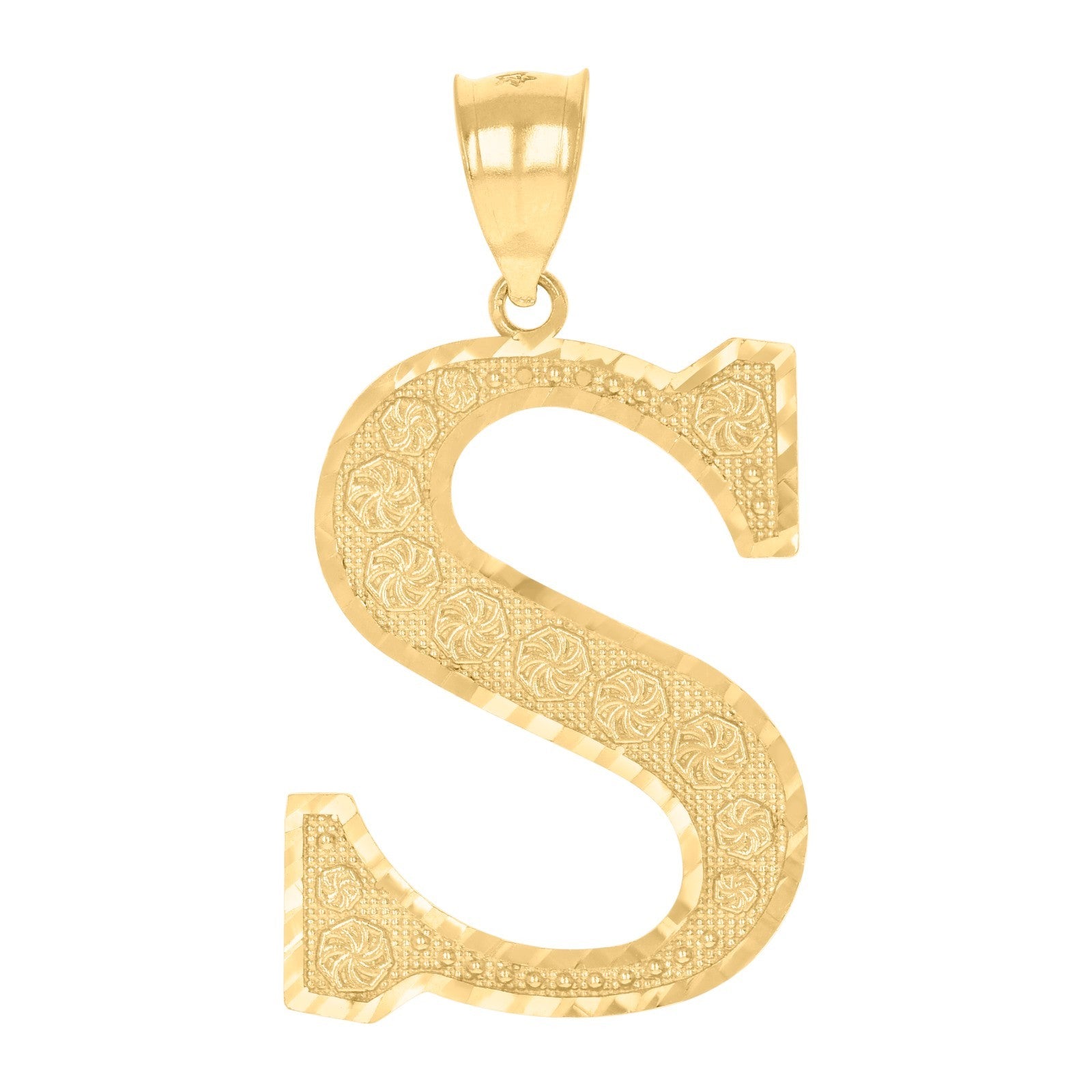 10k Yellow Gold Initial Letter "S" Pendant 3.5g Alphabet Unisex Charm