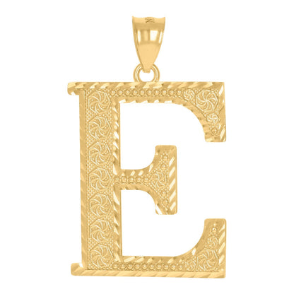 10k Yellow Gold Initial Letter "E" Pendant 3.8g Alphabet Unisex Charm