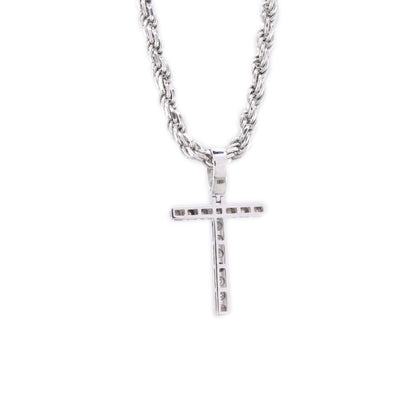 925 Silver Natural 0.15 CTW Diamond Initial Alphabet "T" Pendant 2g Unisex Charm