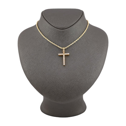 925 Yellow Natural 0.15 CTW Diamond Initial Alphabet "T" Pendant 2g Unisex Charm