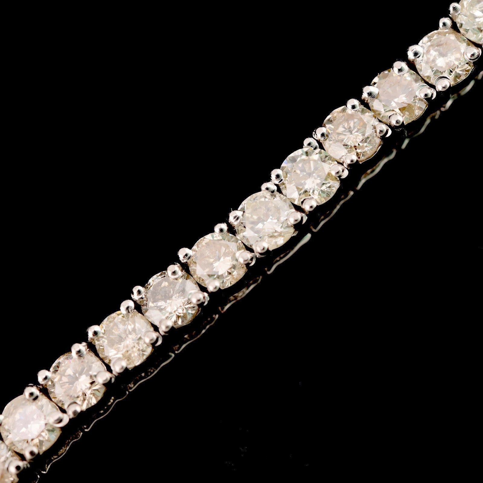 Men 3MM 10k White Gold 11.2g 5.5CTW Natural Round Diamond Tennis Bracelet 7 Inch