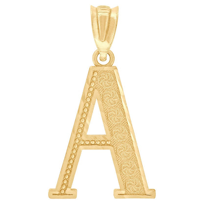 10k Yellow Gold Initial Letter "A" Pendant 1.2g Alphabet Unisex Charm