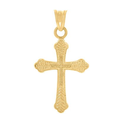 For Mens 10k Yellow Gold Polished 1.4gms Cross Religious Charm NEW Pendant