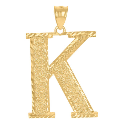 10k Yellow Gold Initial Letter "K" Pendant 3.8g Alphabet Unisex Charm