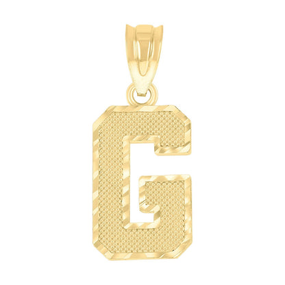 10k Yellow Gold Initial Letter "G" Pendant 0.7g Alphabet Unisex Charm