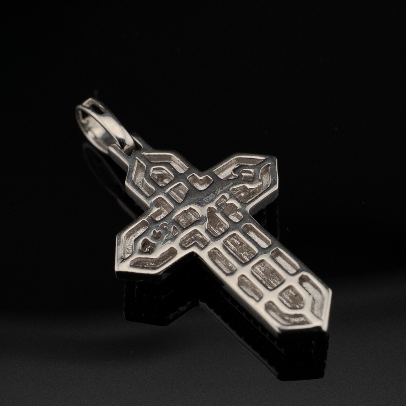 925 Natural Diamond 0.35 CTW Religious Cross Pendant Men Women Charm