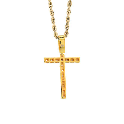 925 Yellow Natural 0.15 CTW Diamond Initial Alphabet "T" Pendant 2g Unisex Charm