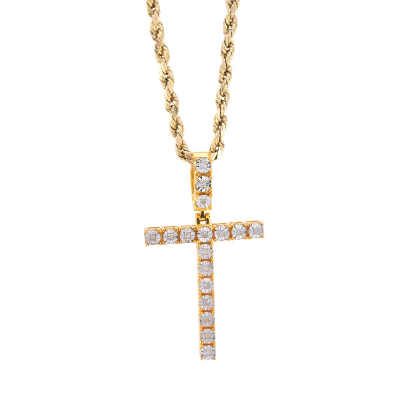 925 Yellow Natural 0.15 CTW Diamond Initial Alphabet "T" Pendant 2g Unisex Charm