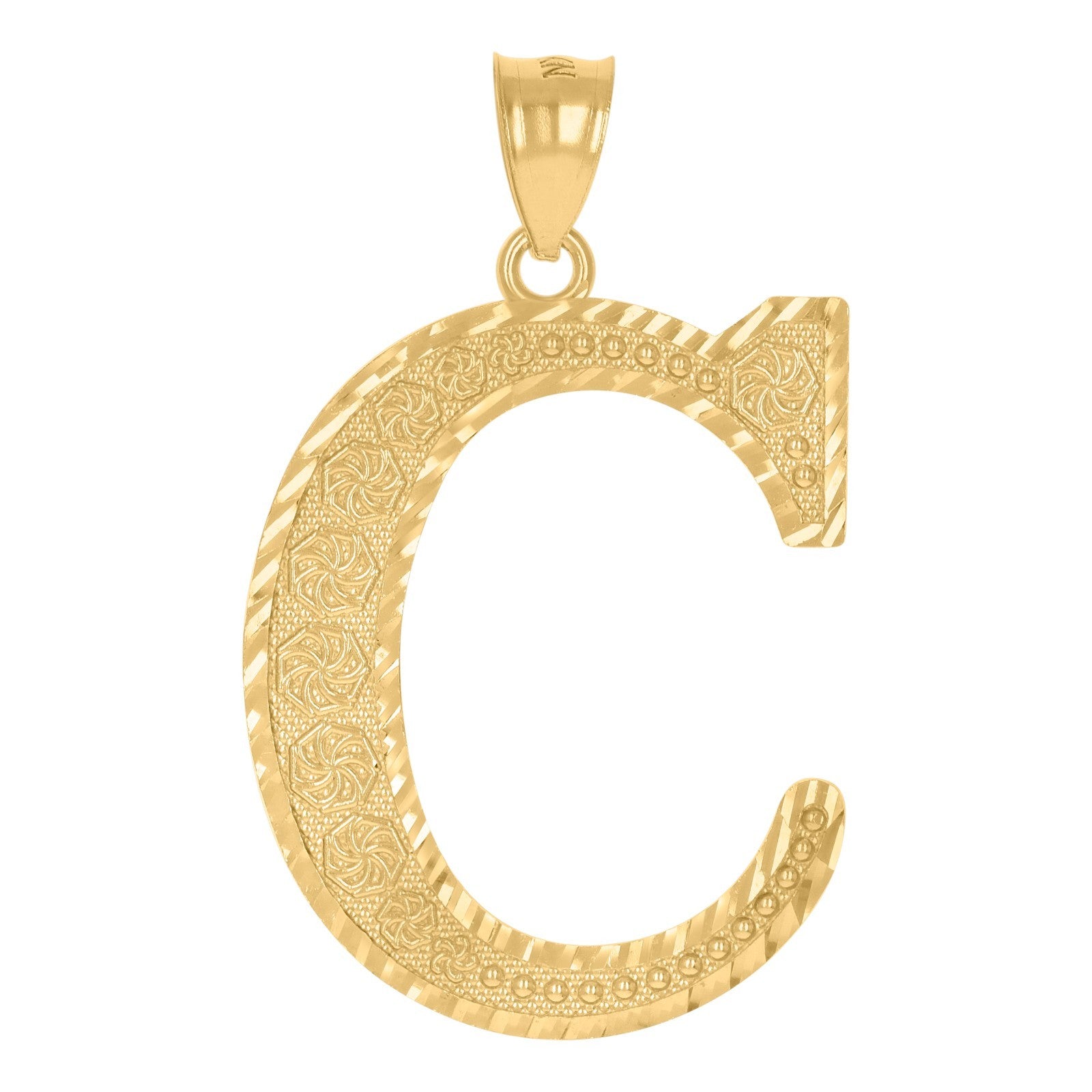 10k Yellow Gold Initial Letter "C" Pendant 3.4g Alphabet Unisex Charm