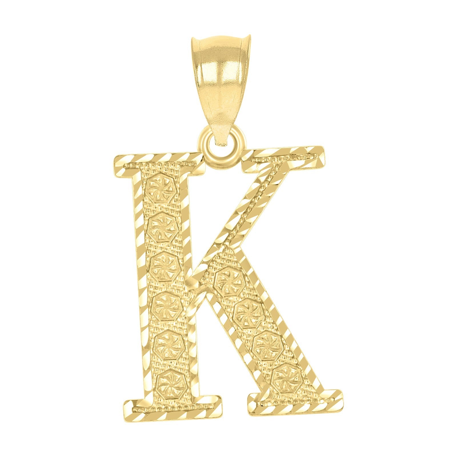 10k Yellow Gold Initial Letter "K" Pendant 2.7g Alphabet Unisex Charm