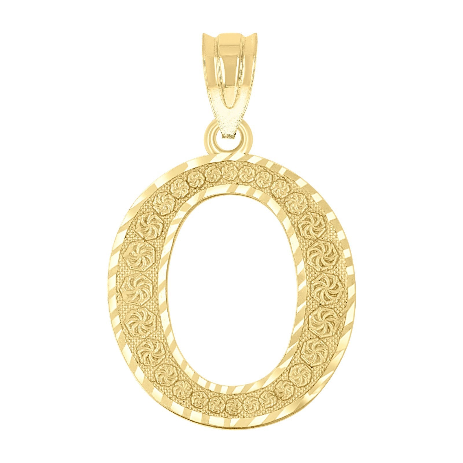 10k Yellow Gold Initial Letter "O" Pendant 1.2g Alphabet Unisex Charm