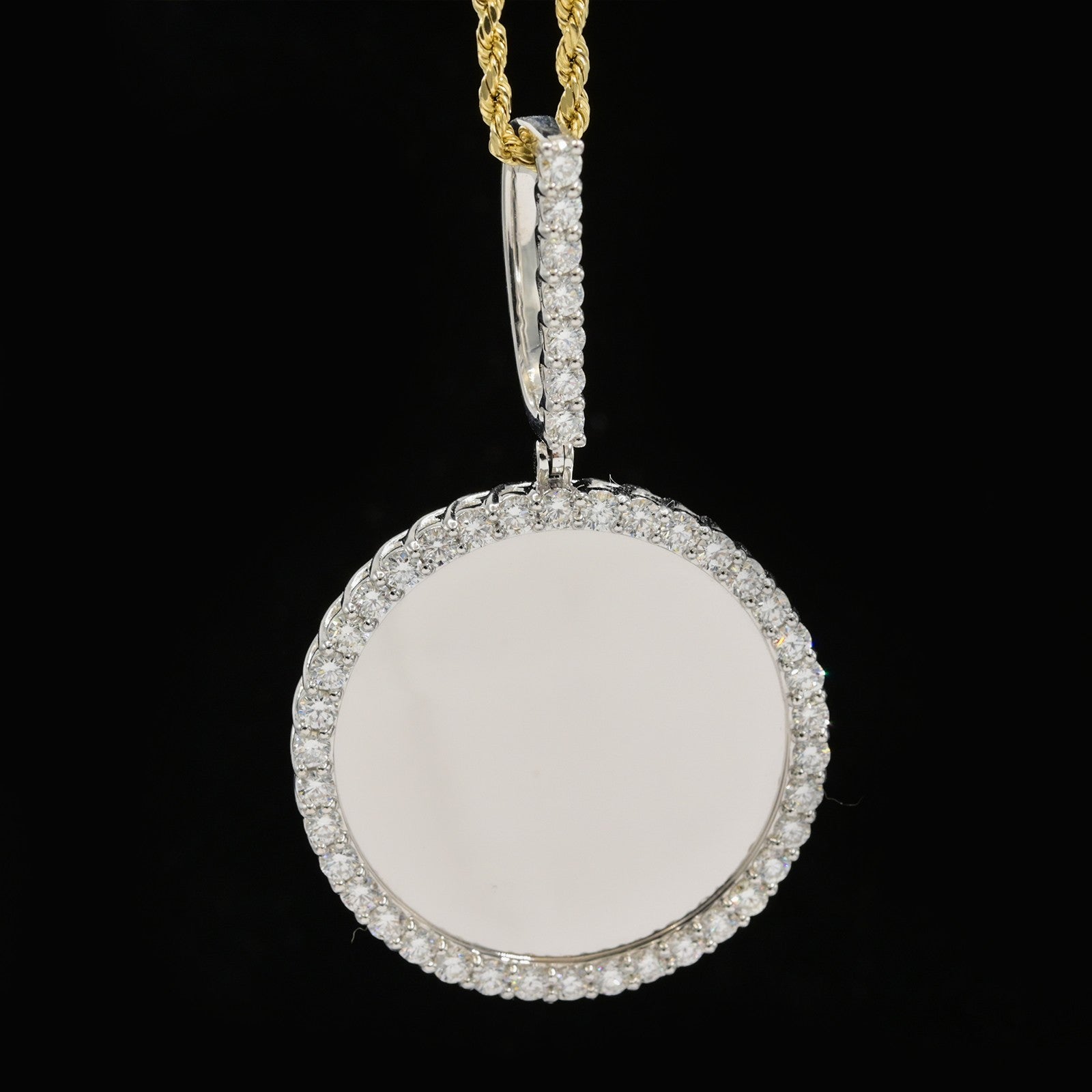 925 Silver 3.35CTW Lab Grown Diamond Picture Charm Big Pointers Pendant 11.3gms