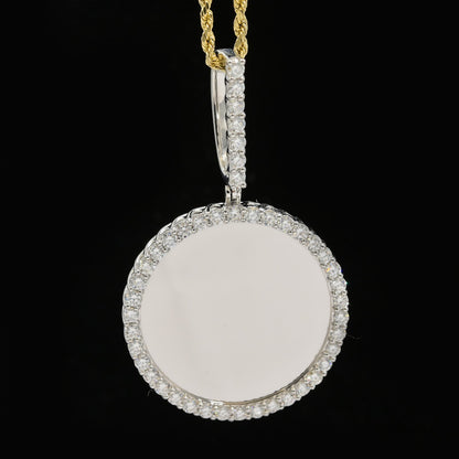 925 Silver 3.35CTW Lab Grown Diamond Picture Charm Big Pointers Pendant 11.3gms