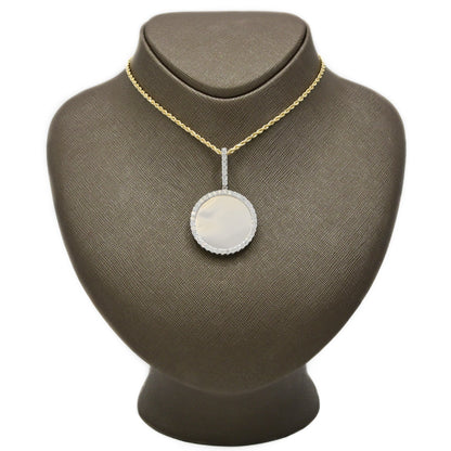 Sterling Silver 2.24CTW Lab Grown Diamond Picture Charm Big Pointer Pendant 8gms