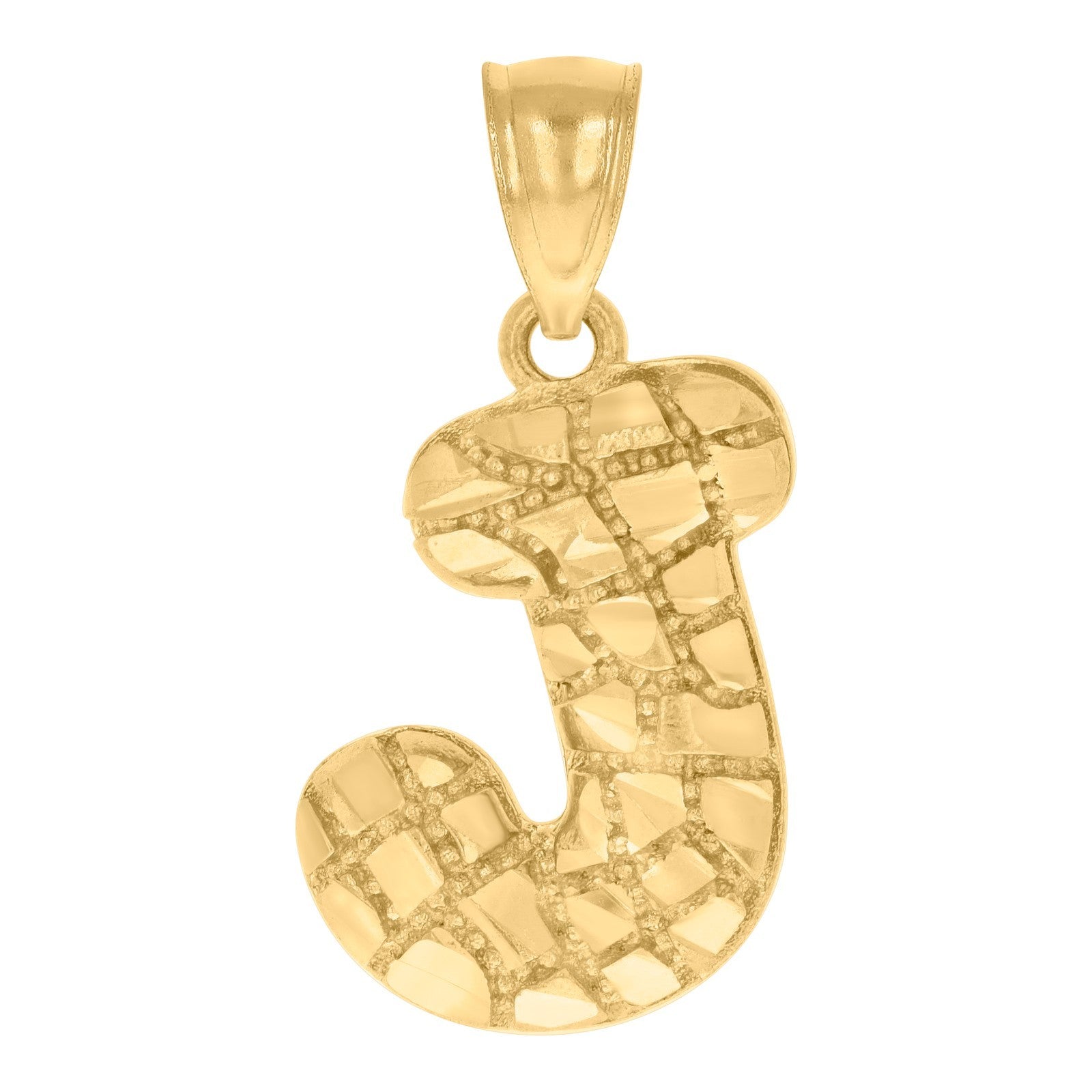 10k Yellow Gold Initial Letter "J" Pendant 2.3g Alphabet Unisex Charm