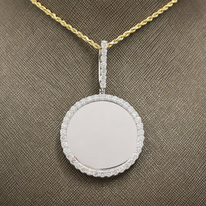 925 Silver 3.35CTW Lab Grown Diamond Picture Charm Big Pointers Pendant 11.3gms