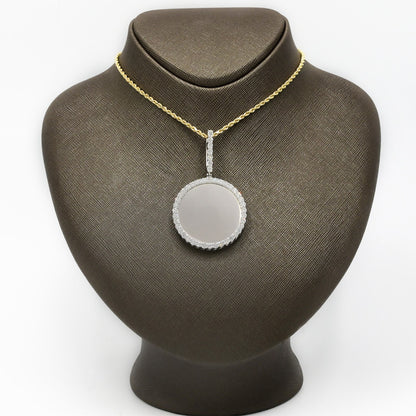 925 Silver 3.35CTW Lab Grown Diamond Picture Charm Big Pointers Pendant 11.3gms