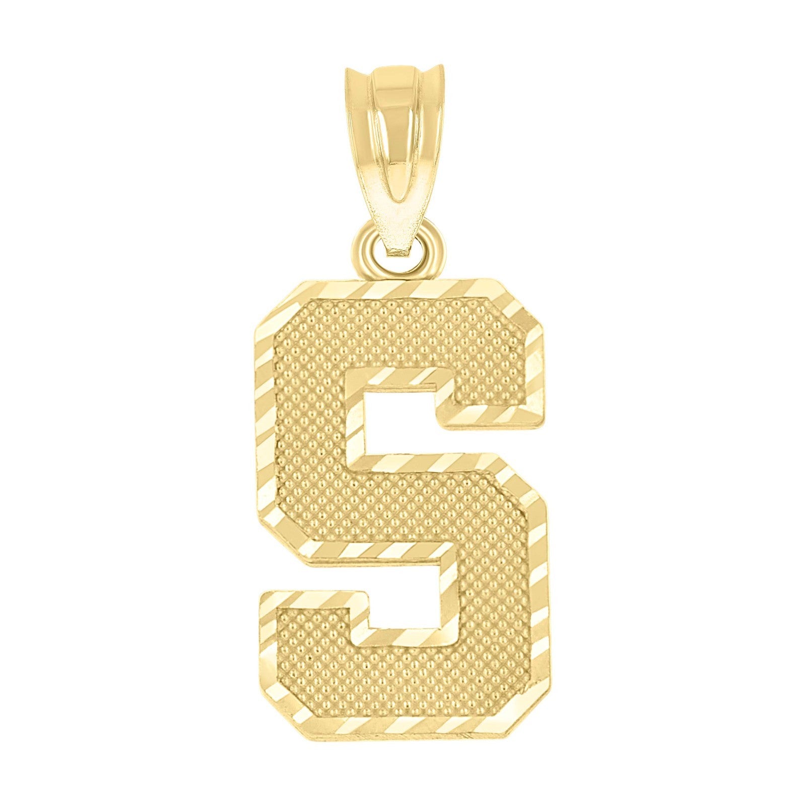 10k Yellow Gold Initial Letter "S" Pendant 0.9g Alphabet Unisex Charm