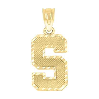 10k Yellow Gold Initial Letter "S" Pendant 0.9g Alphabet Unisex Charm