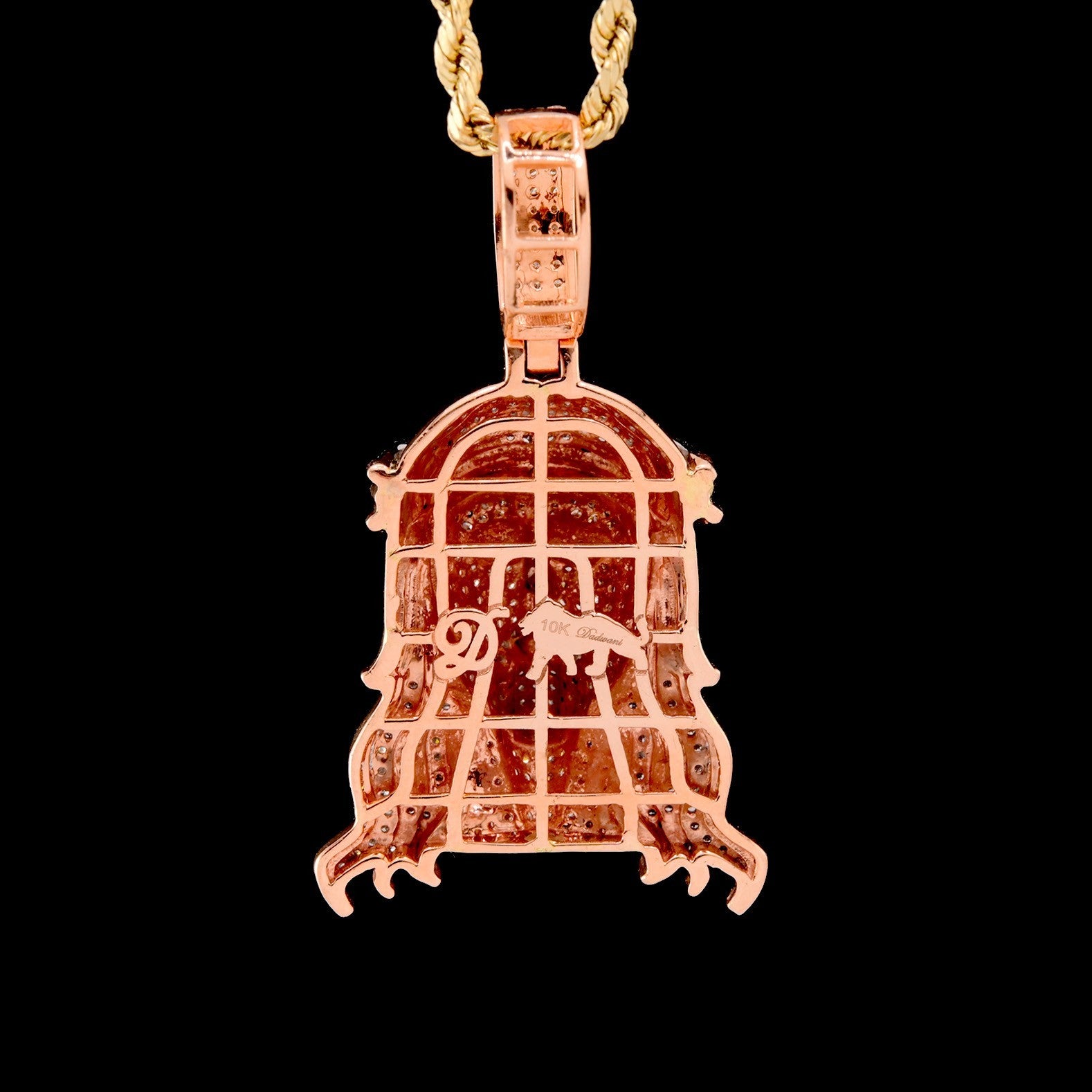 10k Rose Gold 1.2CTW Natural Round Diamond Jesus Head Pendant 7.3g Charm