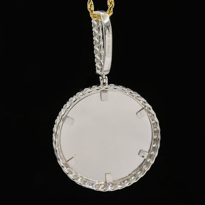 925 Silver 3.35CTW Lab Grown Diamond Picture Charm Big Pointers Pendant 11.3gms