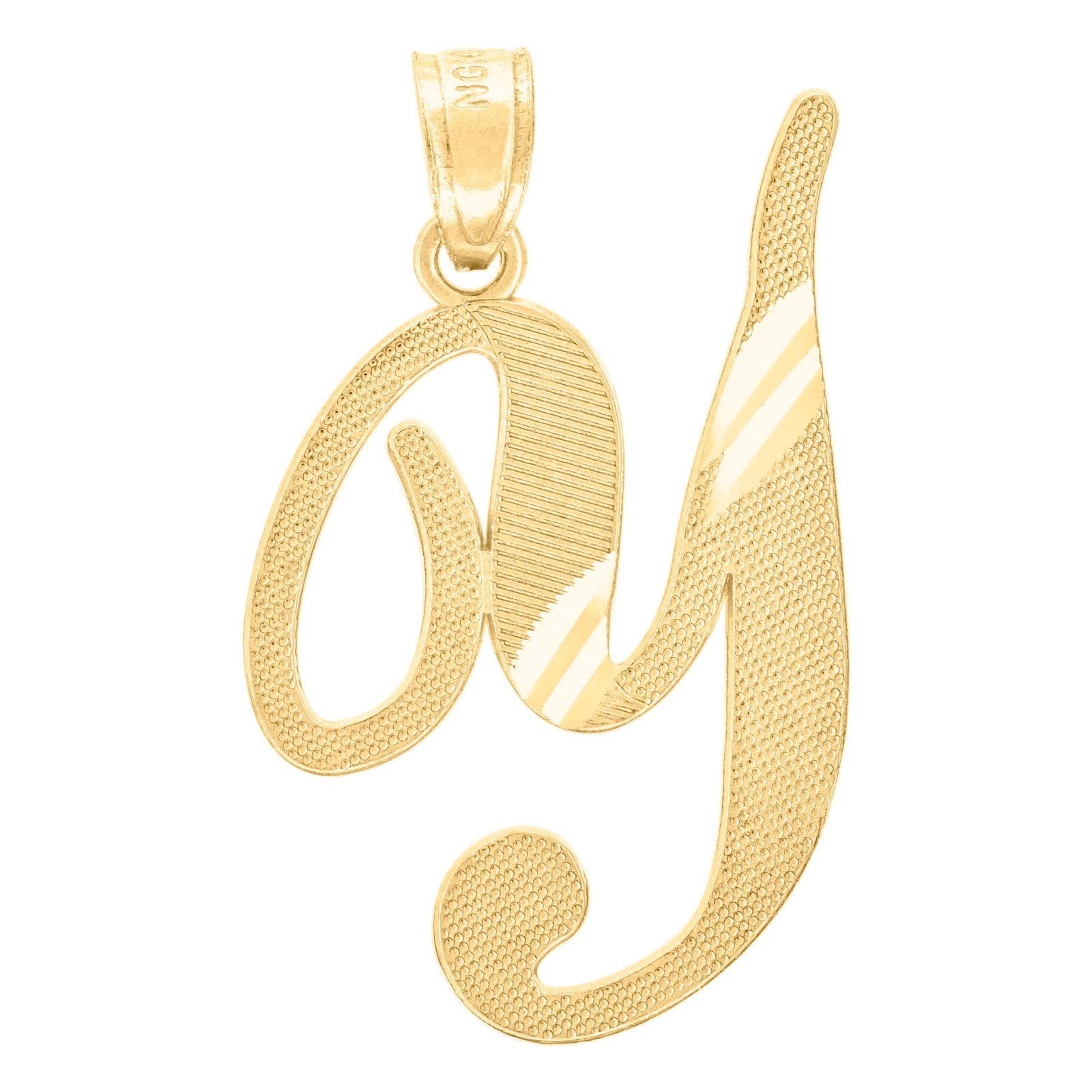 10k Yellow Gold Initial Letter "Y" Pendant 1.1g Alphabet Unisex Charm