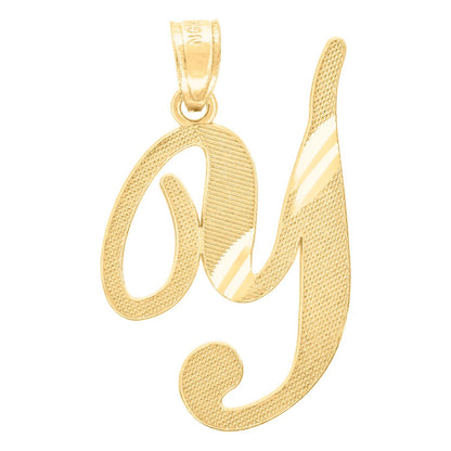10k Yellow Gold Initial Letter "Y" Pendant 1.1g Alphabet Unisex Charm