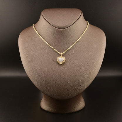 10k Yellow Gold 0.53CTW Natural Round Diamond Heart Pendant 4gms Love Charm