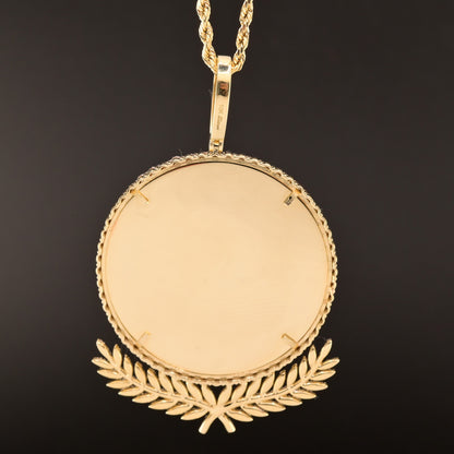 10k Yellow Gold 1.25CTW Natural Round Diamond Picture Memory Pendant 11.8g Charm