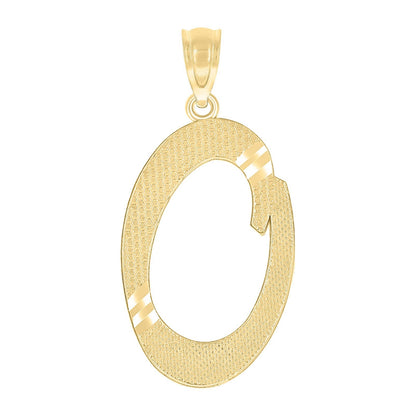 10k Yellow Gold Initial Letter "O" Pendant 0.7g Alphabet Unisex Charm